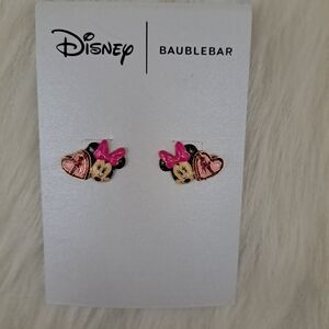 BaubleBar X Disney Minnie Mouse Vslentine's Day Heart Chocolate Stud Earrings